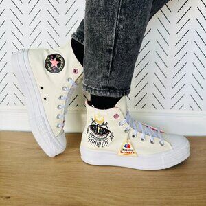 Rare Converse Chuck Taylor All Star Lift Boho 7.5 Women Shoes Embroidery Sneaker